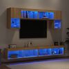 vidaXL Unit&eacute;s murales TV avec LED 6 pcs ch&ecirc;ne sonoma bois d'ing&eacute;nierie