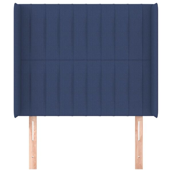 vidaXL T&ecirc;te de lit avec oreilles Bleu 93x16x118/128 cm Tissu