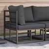 vidaXL Mobilier de jardin avec coussin avec oreiller Noir Aluminium