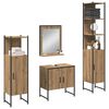 vidaXL Ensemble de mobilier de salle de bain avec &eacute;tag&egrave;re 4 pcs Marron