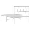 vidaXL Cadre de lit métal sans matelas avec tête de lit blanc 90x190cm