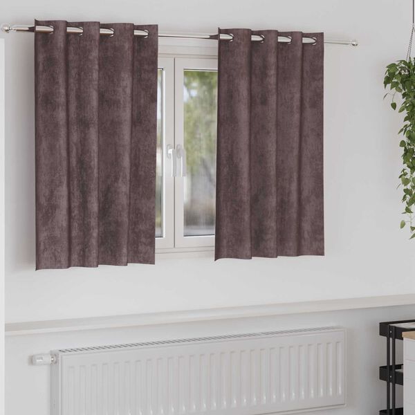 vidaXL Rideaux en velours 2 pcs Marron 140 x 140 cm Velours