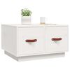 vidaXL Table basse Blanc 60x53x35 cm Bois massif de pin