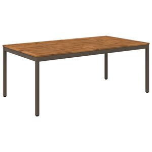 vidaXL Table de d&icirc;ner de jardin Naturel et caf&eacute; 196 x 100,5 x 75 cm