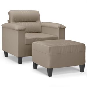 vidaXL Fauteuil avec repose-pied Taupe 60 cm Tissu microfibre