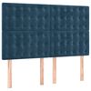 vidaXL Sommier &agrave; lattes de lit et matelas Bleu fonc&eacute; 140x200cm Velours