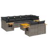 vidaXL Salon de jardin avec coussins 10 pcs gris r&eacute;sine tress&eacute;e