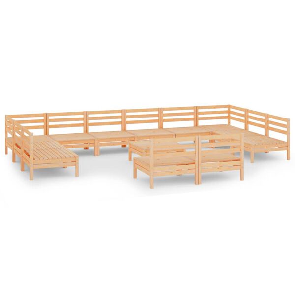 vidaXL Salon de jardin 13 pcs Bois de pin massif