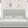 vidaXL T&ecirc;te de lit LED Gris clair 180 cm Cuir synth&eacute;tique