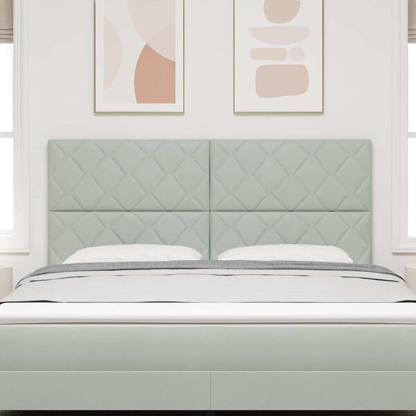 vidaXL T&ecirc;te de lit LED Gris clair 180 cm Cuir synth&eacute;tique