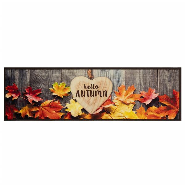 vidaXL Tapis de cuisine lavable impression d'automne 45x150 cm velours