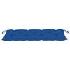 vidaXL Banc de jardin avec coussin bleu 120 cm Bois de teck massif