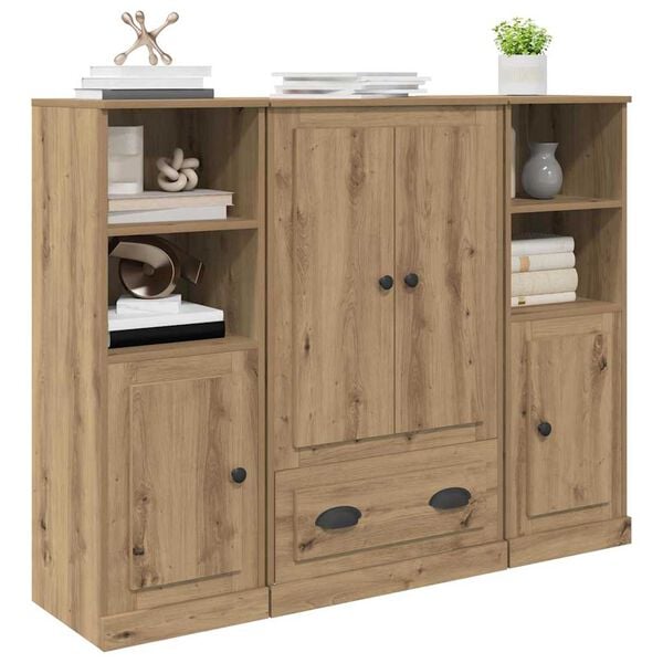 vidaXL Haut Armoire 3 pcs Ch&ecirc;ne artisanal Bois d'ing&eacute;nierie