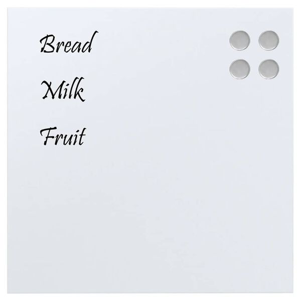 vidaXL Tableau noir magn&eacute;tique mural blanc 40x40 cm verre tremp&eacute;