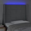 vidaXL T&ecirc;te de lit &agrave; LED Gris clair 103x16x118/128 cm Tissu