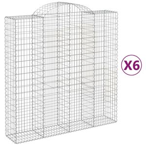 vidaXL Paniers &agrave; gabions arqu&eacute;s 6 pcs 200x50x200/220 cm Fer galvanis&eacute;