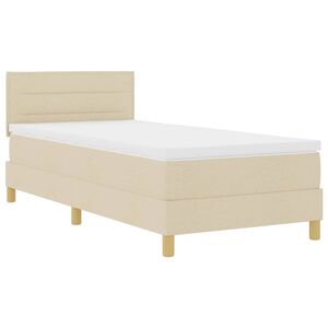vidaXL Lit &agrave; ressort LED avec matelas avec LED Cr&egrave;me 80 x 200 cm tissu
