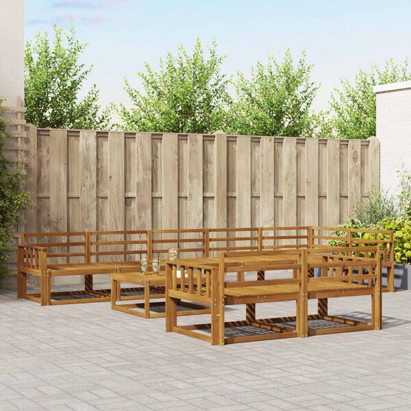 vidaXL Ensemble de canap&eacute;s d'ext&eacute;rieur 9 pcs Naturel