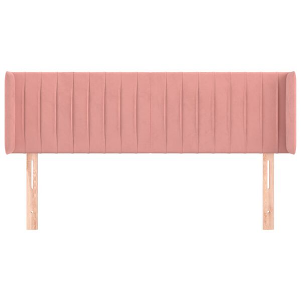 vidaXL T&ecirc;te de lit avec oreilles Rose 147x16x78/88 cm Velours
