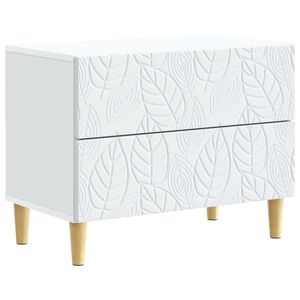 vidaXL Table de chevet Blanc 62 x 34,5 x 48 cm Bois d'ing&eacute;nierie