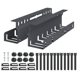 vidaXL Plateau de gestion de c&acirc;bles sous le bureau 2 pc Anthracite