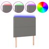 vidaXL T&ecirc;te de lit &agrave; LED Gris fonc&eacute; 80x5x118/128 cm Tissu