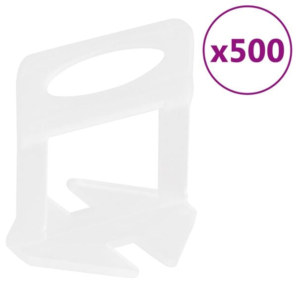 vidaXL Syst&egrave;me de nivellement de carrelage 250 cales 500 clips 1 mm
