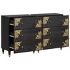 vidaXL Buffet 2 pcs Noir 60 x 33 x 75 cm Bois de mangue massif