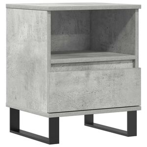 vidaXL Table de chevet gris b&eacute;ton 40x35x50 cm bois d&rsquo;ing&eacute;nierie