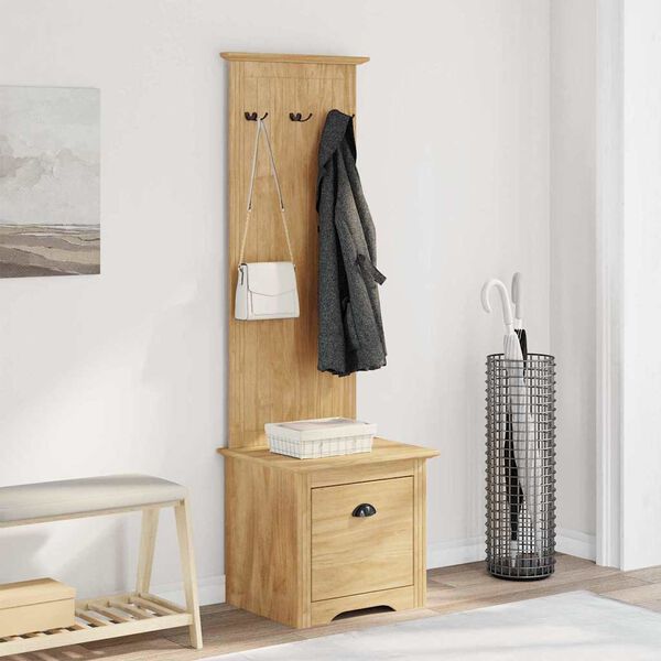 vidaXL Meuble de couloir BODO Marron miel 50 x 40 x 156,7 cm