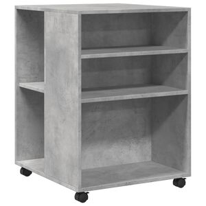 vidaXL Table d'appoint avec roues gris b&eacute;ton bois d'ing&eacute;nierie