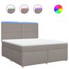 vidaXL Sommier &agrave; lattes de lit avec matelas Taupe 180x200 cm Tissu