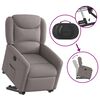 vidaXL Fauteuil inclinable &eacute;lectrique taupe tissu