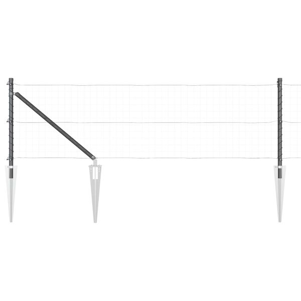 vidaXL Poteau de cl&ocirc;ture. 26 pcs Gris 3,2 x 3,2 x 145 cm