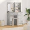 vidaXL Ensemble de table de maquillage avec LED 2 pcs Gris b&eacute;ton