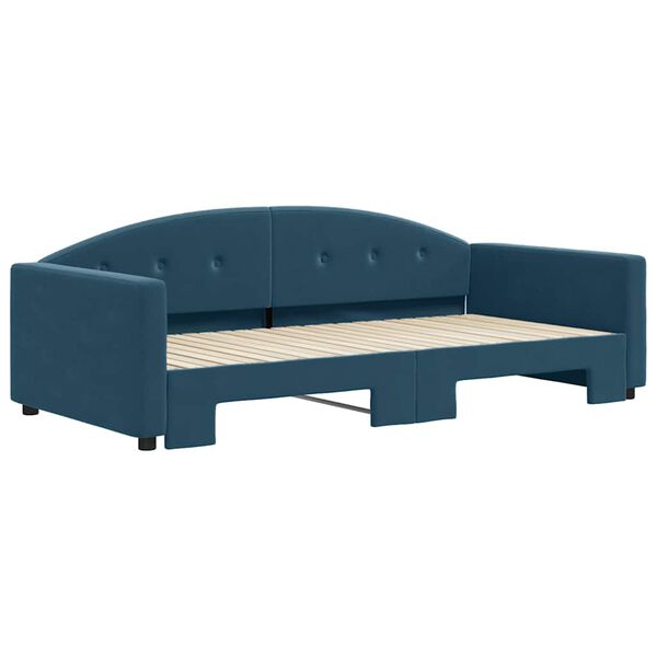 vidaXL Lit de jour avec gigogne sans matelas bleu 100x200 cm