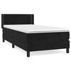 vidaXL Sommier &agrave; lattes de lit avec matelas Noir 90x190 cm Velours