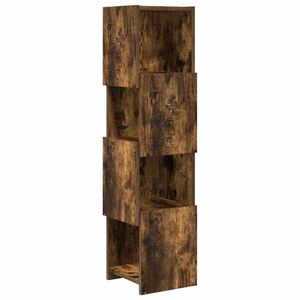 vidaXL Meuble d'angle 25,5x25x102cm Bois d'ing&eacute;nierie Ch&ecirc;ne fum&eacute;