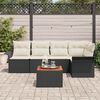 vidaXL Ensemble de canap&eacute; de jardin avec coussin 6 pcs Noir polyrotin