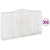 vidaXL Paniers &agrave; gabions arqu&eacute;s 6 pcs 400x50x220/240 cm Fer galvanis&eacute;