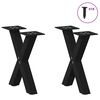 vidaXL Pieds de table basse en forme de X, 2 pi&egrave;ces, noir, 30 x (30-31) cm, acier