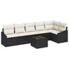 vidaXL Ensemble de canap&eacute; de jardin 7 pc Marron et Cr&egrave;me polyrotin