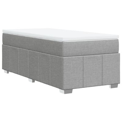 vidaXL Sommier à lattes de lit avec matelas Gris clair 100x200cm Tissu