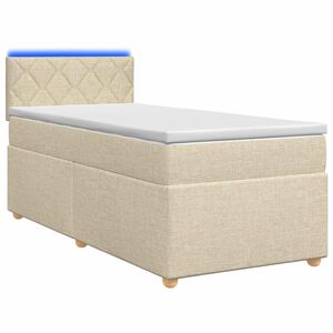 vidaXL Lit boxspring avec matelas Cr&egrave;me 80 x 200 cm Tissu