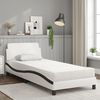 vidaXL Lit avec matelas Dover blanc et noir 90x190 cm similicuir