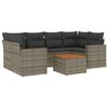 vidaXL Salon de jardin avec coussins 7 pcs gris r&eacute;sine tress&eacute;e