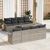 vidaXL Ensemble de canap&eacute; de jardin 9 pcs Gris clair Poly rotin