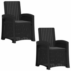 vidaXL Chaise de jardin inclinable imitant le rotin 2 pcs Anthracite