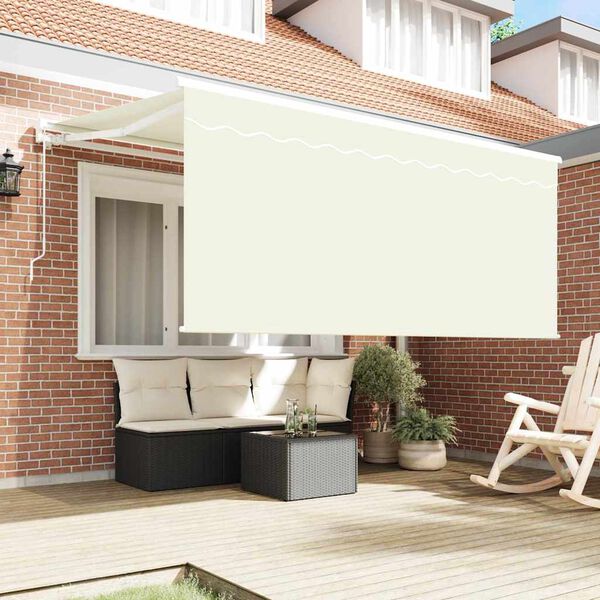 vidaXL Auvent R&eacute;tractable Cr&egrave;me 300 x 200 cm tissu