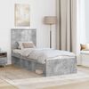 vidaXL Cadre de lit Gris B&eacute;ton 75 x 190 cm Bois de pin massif